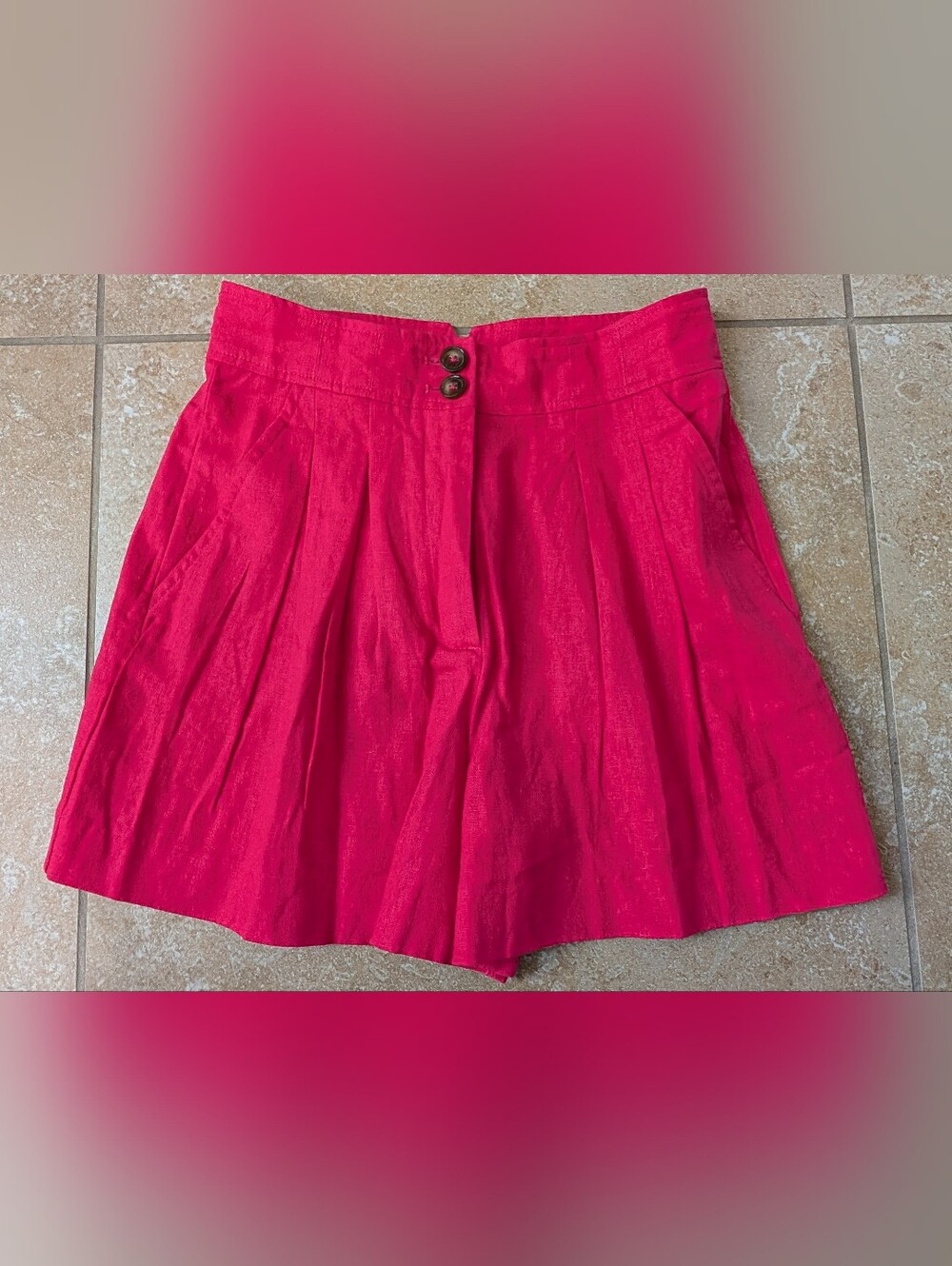 Jason Wu Vibrant Pink High-Waist Pleated Shorts